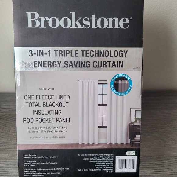 Brookstone White Energy Saving Curtain - Picture 1 of 4
